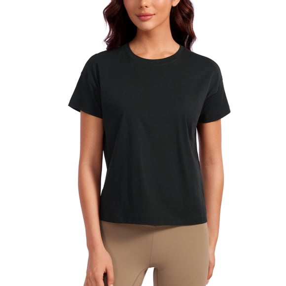 Remera CRZ YOGA de Algodón Pima Negra de Manga Corta XL