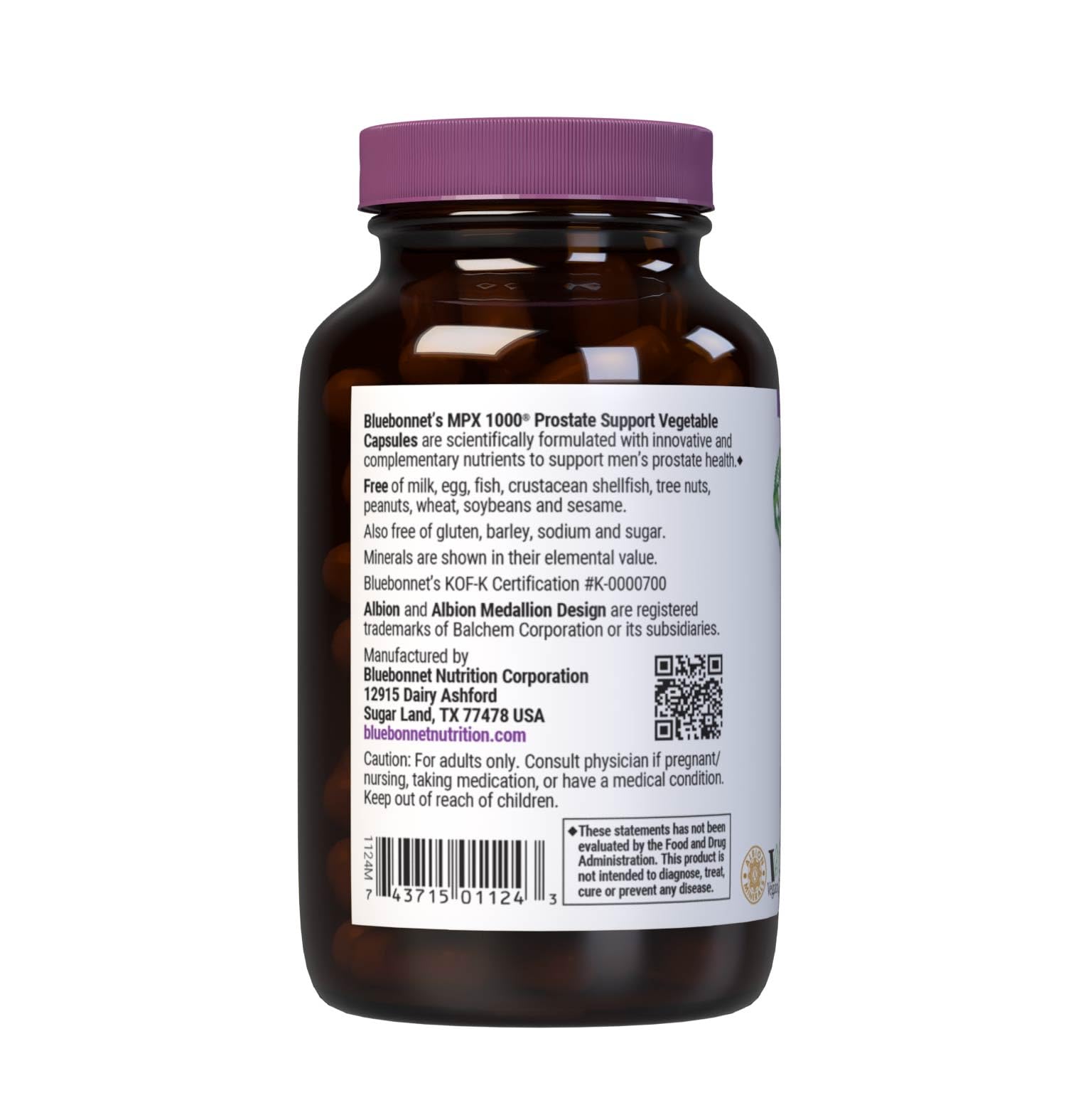 Bluebonnet MPX 1000 Prostate Support*, Saw Palmetto, Pumpkin Seed, Stinging Nettle 60 Caps