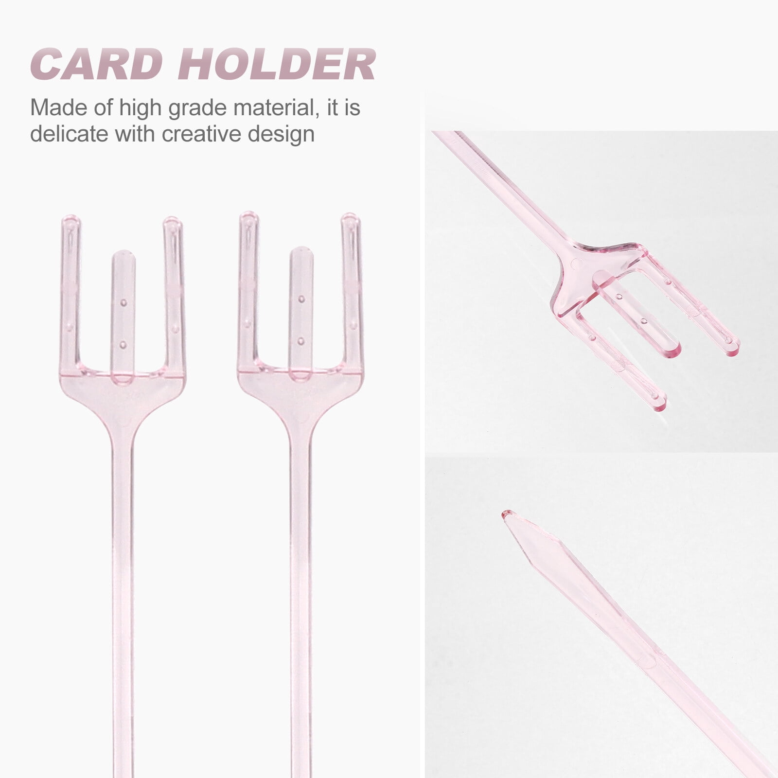 100 Pcs Three-pronged Flower Arrangement Cards Holder Plastic Floral Pick Bouquet Picks Trident
