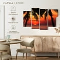 thumbnail image 4 of Elephant Stock Palm Tree Beach Sunset Wall Art - Horizontal Multi Panel Canvas - Living Room Wall Decor - Beach Multi Panel - Black And Brown Decor - 24" x 14", 4 of 4