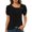 Black, variant on Womens Tee Short Sleeve Button Down Collar Loose Fit Solid Color Y2K Tops,Pink,S