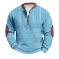 thumbnail image 2 of Big and Tall Sweatshirts for Men Quarter Zip Pullover Outdoor 1/4 Zip Pullover Long Sleeve Casual Sweaters Blue S, 2 of 4