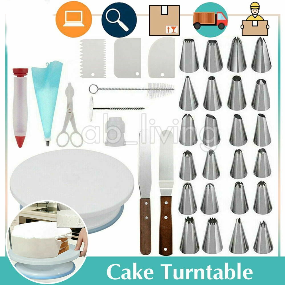 Cake Decorating Turntable Set Tools Mould Stainless Spatula Baking Nozzles 36PCS 