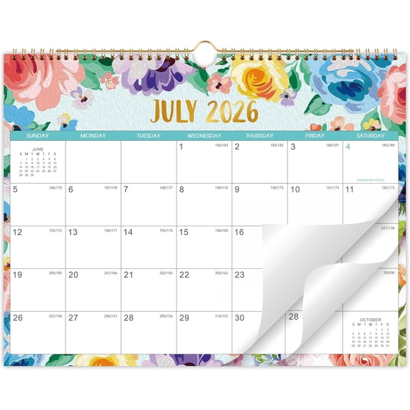 2026-2027 Wall Calendar - 18 Monthly Calendar Wall, Jul 2026 - Dec 2027 | 11.75'' x 14.75'', Large Calendar 2026-2027 with Spiral Bound, Calendar with Paper, Writing Blocks