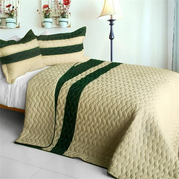 Love of Piano - 3 Pieces Patchwork Quilt Set  Full & Queen Size - Brown