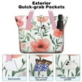 thumbnail image 2 of Tote Bag for Women - Pioneer Flower Shoulder Bag - Large Utility Work Duffle Bag with Zipper Handbag for Travel, Work, Sprots, 2 of 5