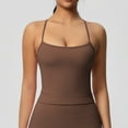 thumbnail image 4 of JGGSPWM Womens Double Lined Adjustable Spaghetti Strap Sleeveless Yoga Fitness Active Tops Brown S, 4 of 7