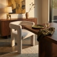 thumbnail image 1 of Aykah Eris Accent Chair, Upholstered Side Chair, Comfy Round Upholstered Arm Chair for Living Room, Bedroom (Warm Ecru, One Chair), 1 of 7