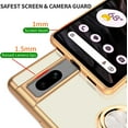 thumbnail image 3 of Compatible for Google Pixel 7a Case with Ring Holder Kickstand [with Magnetic] Soft TPU Shockproof Electroplated Protective Phone Case for Pixel 7a - White, 3 of 12