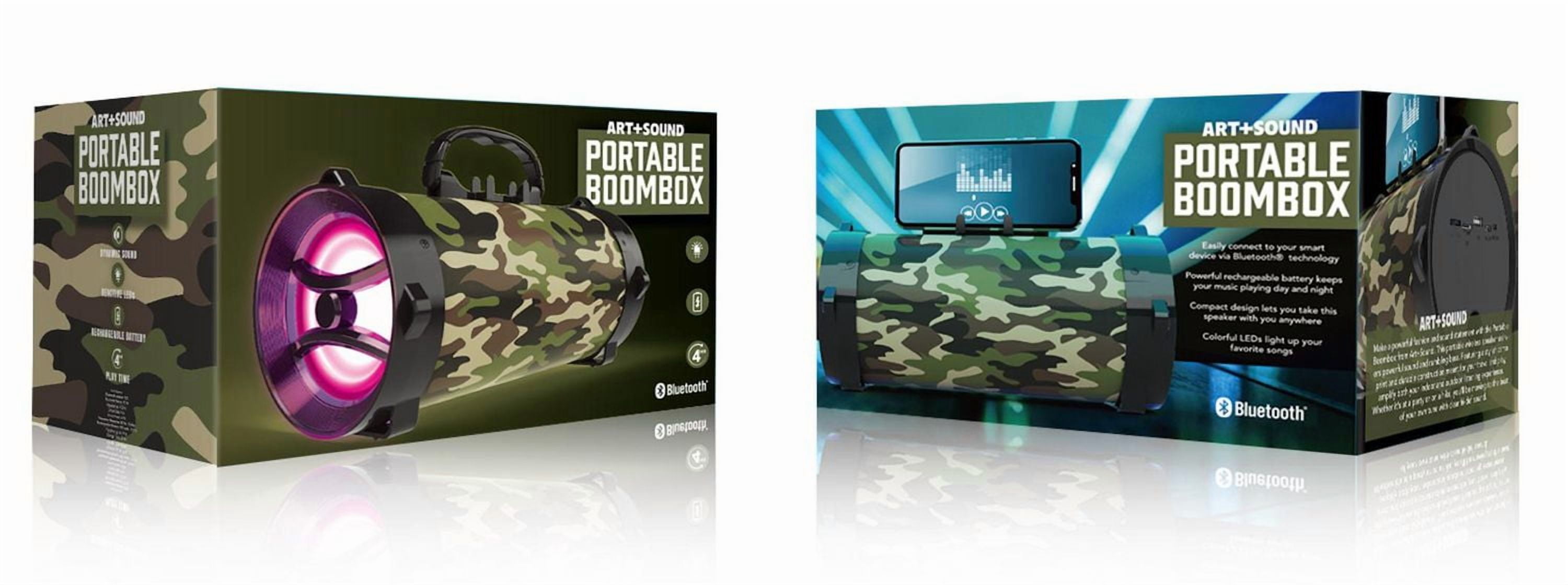 Art + Sound Portable Boombox, Green Camo