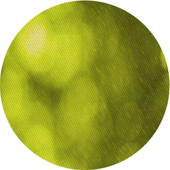 Ahgly Company Machine Washable Indoor Round Transitional Olive Green Area Rugs, 5' Round