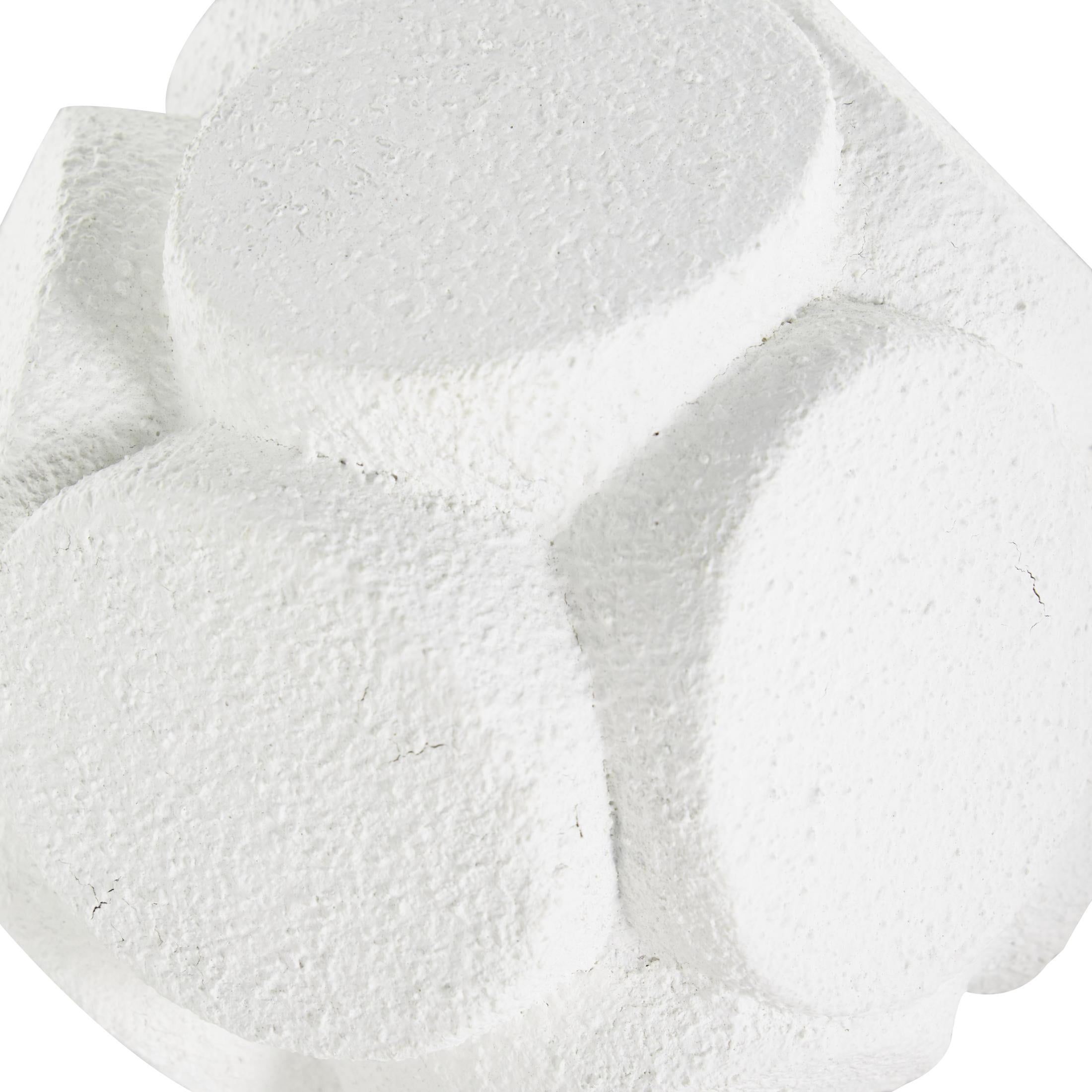 DecMode White 5" Textured Resin Orbs & Vase Filler with Varying Sizes (3 Count)