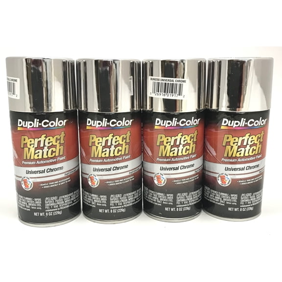 Dupli Color BUN0200 Silver Acrylic Lacquer Automotive Body Paint, Chrome, 8 oz for Car 4 Piece 4 Pack