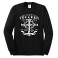 thumbnail image 2 of Wild Bobby, My Savior Is Tougher Than Nails Revelation 1:18, Inspirational Christian, Men Long Sleeve Shirt, Black, Small, 2 of 5