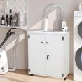 thumbnail image 2 of FixtureDisplays® 24 X 18 X 39" Portable Mobile Sink Hot Water Temperature Control Hand Wash Station 10180F, 2 of 8