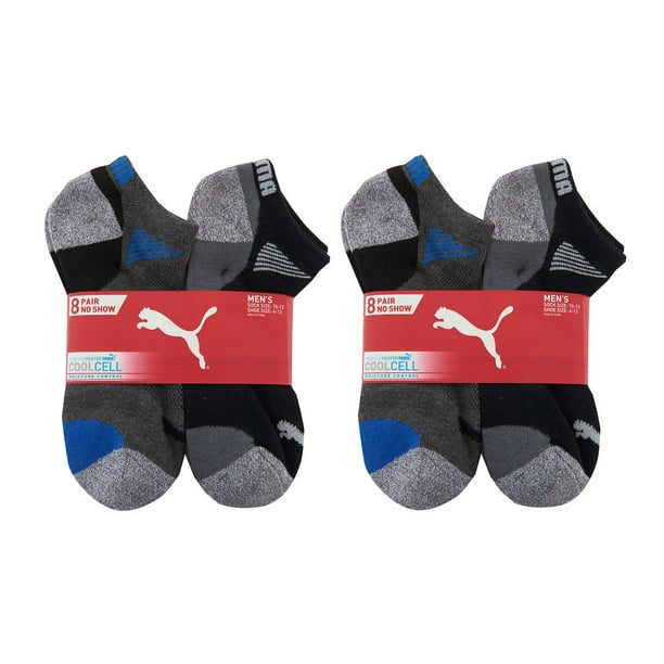 Puma Men's (Size 6-12) Dry Cell Moisture Wicking 16 Pair Black Socks - Walmart.com