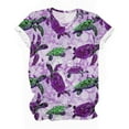 thumbnail image 4 of Women's Dressy Casual Tops for Lady Vintage Tie Dye Ombre Fashion 2024 Round Neck Blouse Comfy Casual Shirts Short Sleeve Loose Fit Flowy Tunic Tops Summer Clothes for Teen Girls Purple T Shirts L, 4 of 5