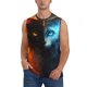 thumbnail image 1 of Balery Red And Blue Fire Cat Camisetas sin mangas para hombre, absorbe la humedad y protege contra el mal olor.-XX-Large, 1 of 7