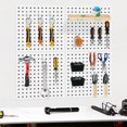 thumbnail image 4 of 4PCS Metal Pegboard Wall Organizer, Pegboard Storage System for Workbench, Shop, Shed Modular Peg Board Organizer Board Kit, 4 of 6