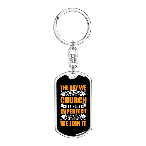 Becomes Imperfect Stainless Steel or 18k Gold Premium Swivel Dog Tag Keychain
