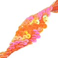 thumbnail image 4 of Mandala Crafts Elastic Sequin, Flat Glitter Stretch Bling Paillette Fabric Ribbon, Metallic Appliqué Trim Lace for Dress Embellish, Headband (1 Inch, Orange), 4 of 6