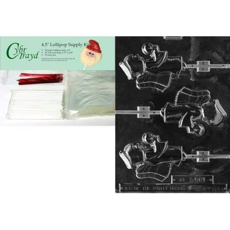 

Cybrtrayd 45stK25R-C044 Angel Lolly Christmas Chocolate Mold with Lollipop Kit