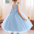 thumbnail image 4 of Bwiyojiz Robe Formelle pour Enfants Tailles 100-150 Sans Manches en Mousseline Princesse, Bleu, 4 of 4