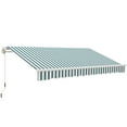 thumbnail image 2 of Outsunny 12' x 10' Retractable Awning Patio Resistant Fabric and Aluminum Frame, Green and White, 2 of 9