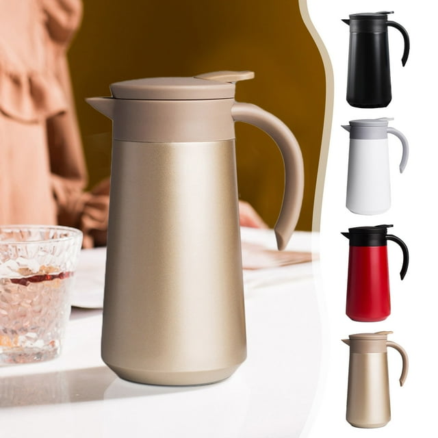 COM1950s Bouillotte Mini en Acier Inoxydable – 800 ml (27 Oz), Étanche, Isolation Thermique pour Café, Thé et Préparation pour Nourrissons