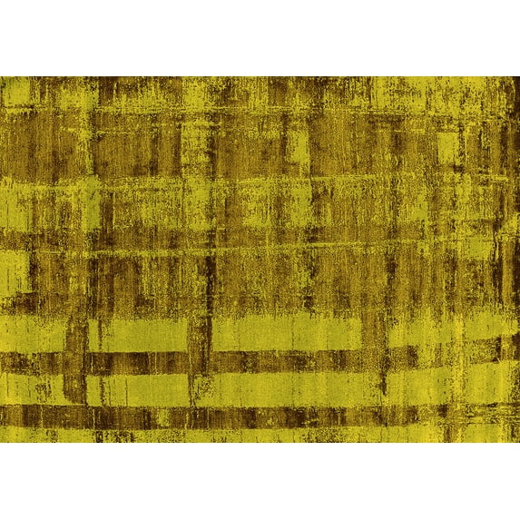 Ahgly Company Indoor Rectangle Oriental Yellow Industrial Area Rugs, 3' x 5'