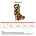 thumbnail image 5 of Vestido cruzado con cuello en V y manga corta con estampado floral, vestido elegante con cinturón y dobladillo con volantes para fiesta en la playa, girasol en negro M, 5 of 5