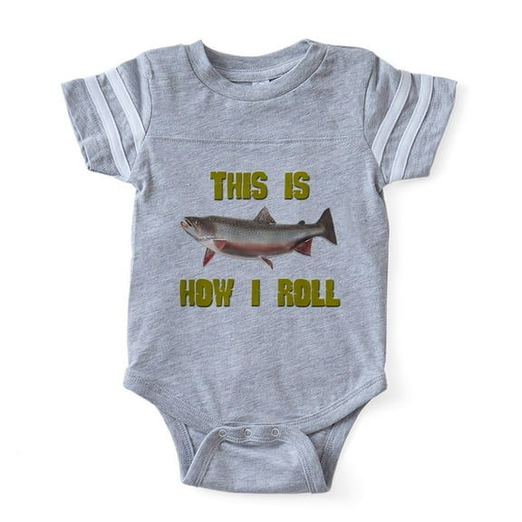 CafePress - How I Roll Fishing - Cute Infant Baby Football Bodysuit