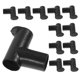 thumbnail image 5 of WHAMVOX 12Ud Conector De Tubo Plástico Negro Para Bastidor De Ropa Doble Vía Para Espacio, 5 of 8