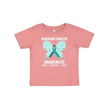 

Inktastic Ovarian Cancer Awareness Hope Support and Love Gift Baby Boy or Baby Girl T-Shirt
