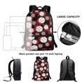 thumbnail image 6 of Uourmeti Smooth Zipper 17 Inch Backpack for Work Outdoor, Durable Adjustable Padded Straps Side Mesh Pockets School Backpack, Baseballs, 6 of 6