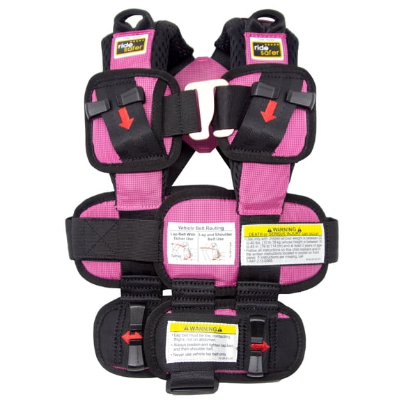 Asiento de coche RideSafer extra pequeño, rosa, ligero y portátil