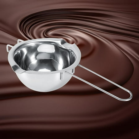 Stainless Steel Double Boiler Pots Universal Insert Melting Pot-Double Boiler Insert, Double Spouts, Heat Resistant Handle-Chocolate Butter Cheese Caramel Melting Pots, Baking