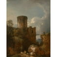 thumbnail image 2 of George Howland Beaumont 19x24 Gold Ornate Framed and Double Matted Museum Art Print Titled - Conway Castle, 2 of 4
