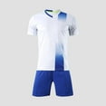 thumbnail image 2 of Zpanxa Boys Summer Outfits Kids Gradient Basketball Suit Set Training Kit Sweat Absorbing Side Pockets Sports Suit 8 Years, 2 of 4