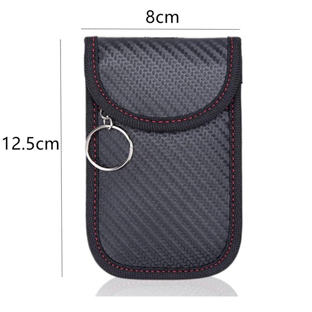 Faraday Bag for Key Fob(2 Pack), Faraday Cage Protector, Car RFID Signal Blocking Key Fob Protector, Double-Layers of Shielding Carbon Fiber Material Anti-Theft Faraday Pouch