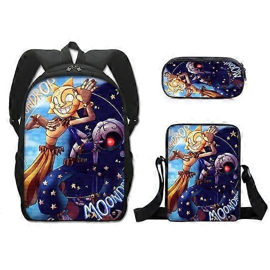 17-inch student backpack set 3D digital printing backpack three-piece set