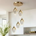 thumbnail image 4 of LNC Modern LED Gold 5-Light Cluster Chandelier Island Lights for Kitchen Island Stairwell, 4 of 5