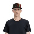 thumbnail image 5 of Hirioo Red Dark Skull Abstract for Baseball Cap Men Cap Flat Brim for Men Women Teens Adjustable Baseball Cap, 5 of 7