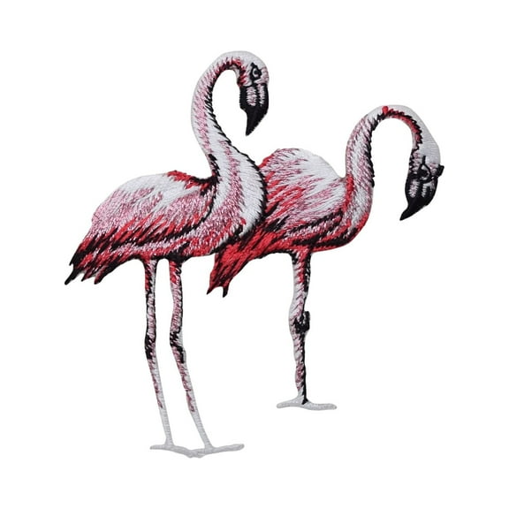 Two Pink Flamingos - Iron on Applique/Embroidered Patch