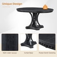 thumbnail image 3 of 5-Piece Retro Extendable Round Dining Set, Table + 4 Chairs, Black Oak, for Kitchen, Dining Room, 3 of 9