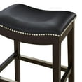 thumbnail image 6 of New Ridge Home Goods Julian 25" Faux Leather Counter Height Barstool in Black, 6 of 7