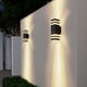 thumbnail image 2 of Lámpara de pared para exteriores, lámpara de pared exterior inteligente de inducción, doble cabezal, luz hacia arriba y hacia abajo, lámpara colgante de pared para jardín, impermeable, 2 of 2