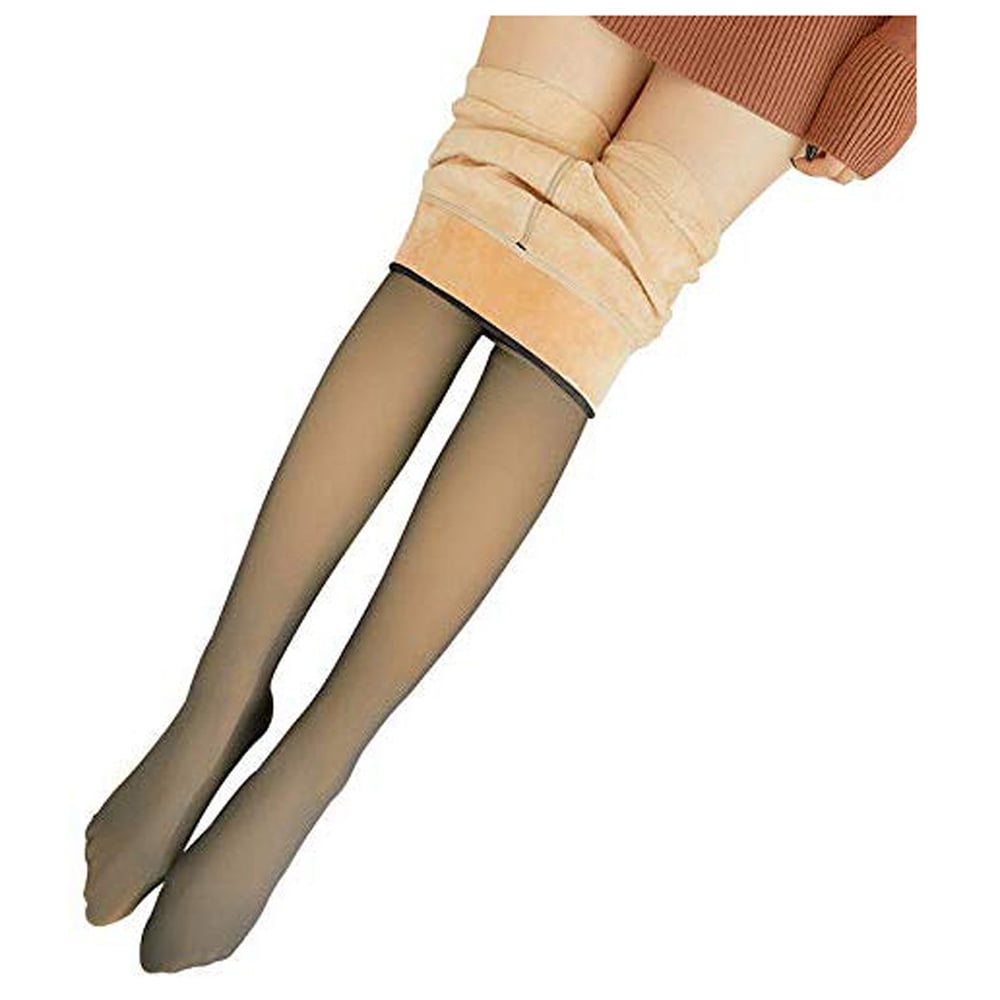 Newcotte 4 Pairs Fleece Lined Tights Women Translucent Pantyhose Leggings  Winter Warm Thick Tights High Waisted Winter Tights