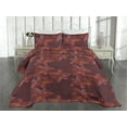 thumbnail image 2 of Ambesonne Floral Design Quilted Coverlet 3 Pcs, Spots Simple Flowers, Queen Size, Dark Coral Vermilion Ruby, 2 of 4