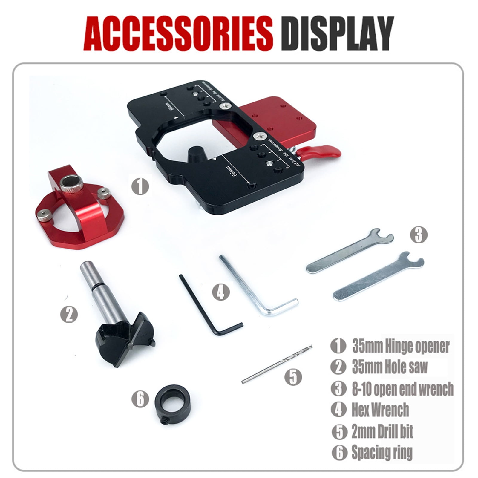 Hinge Mounting Tool Concealed Hinge Jig Concealed Door Hinge Jig with Quick Clamps Hinge Hole Drilling Guide Locator